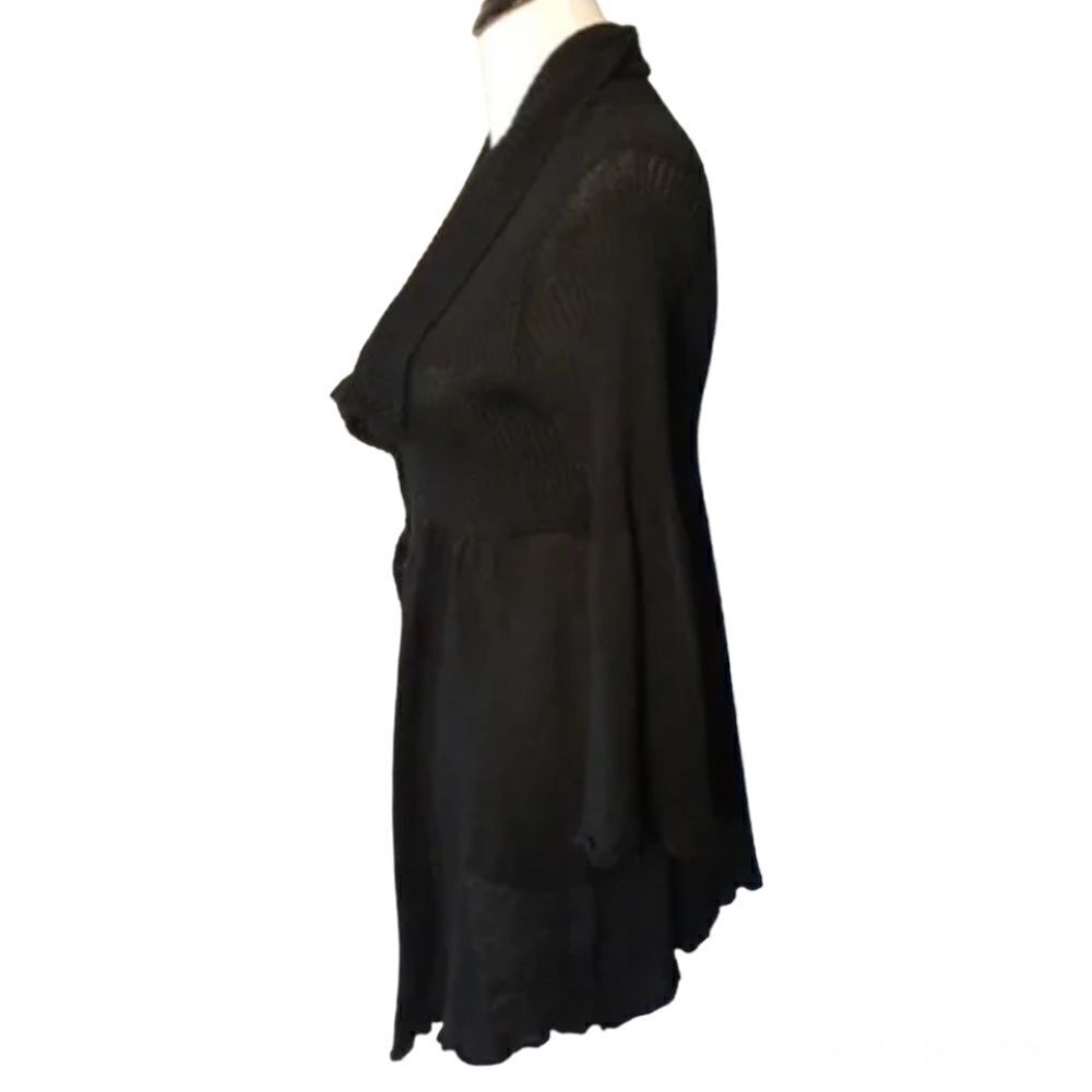 52 Weekends Long Black Cardigan size L - Picture 3 of 4